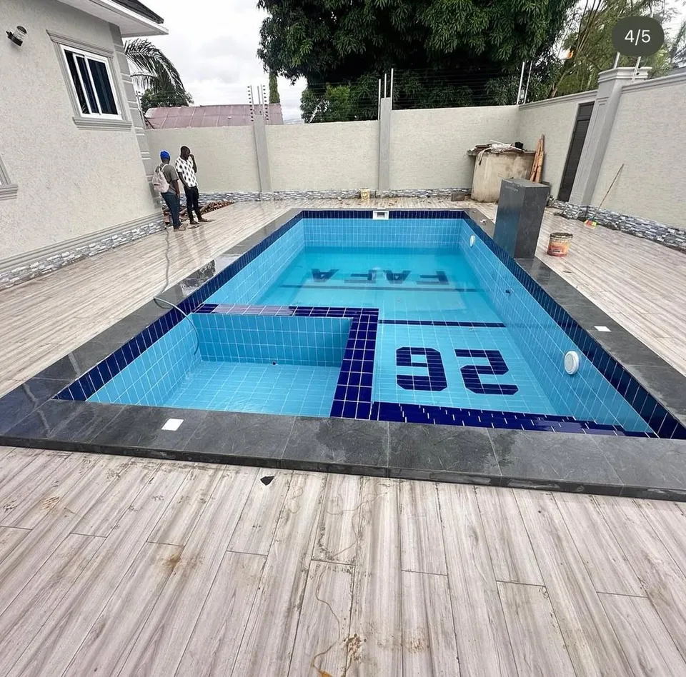 Residential pool with a feature mosaic in Mwanagati
